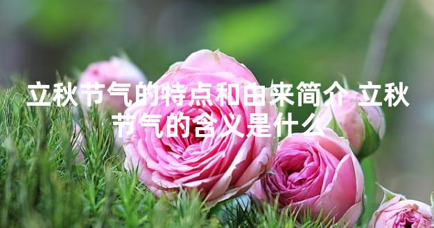 立秋节气的特点和由来简介 立秋节气的含义是什么